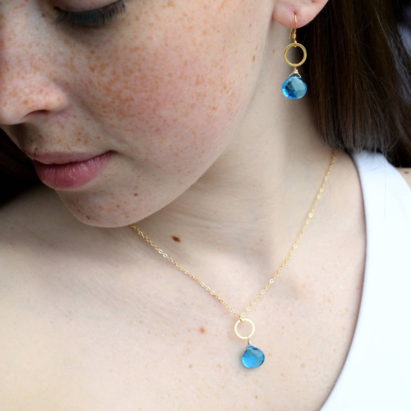 Edgy Petal Earrings Edgy Petal Small Blue Quartz Gold Circle Earring 17863902 Edgy Petal Small Blue Quartz Gold Circle Earring