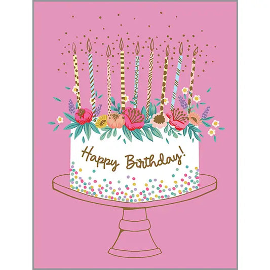 Gina B Designs Flower Birthday Cake Card