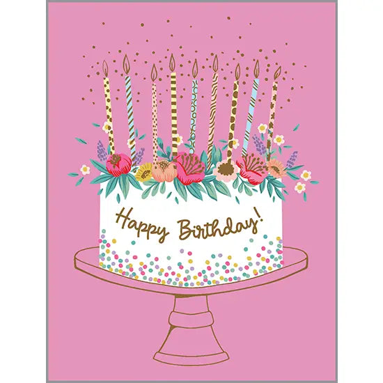 Gina B Designs Flower Birthday Cake Card