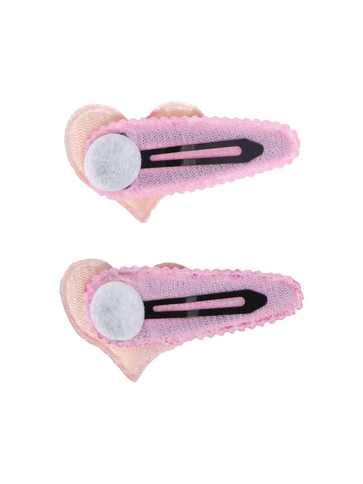 Pink Poppy Sequin Heart Hairclip