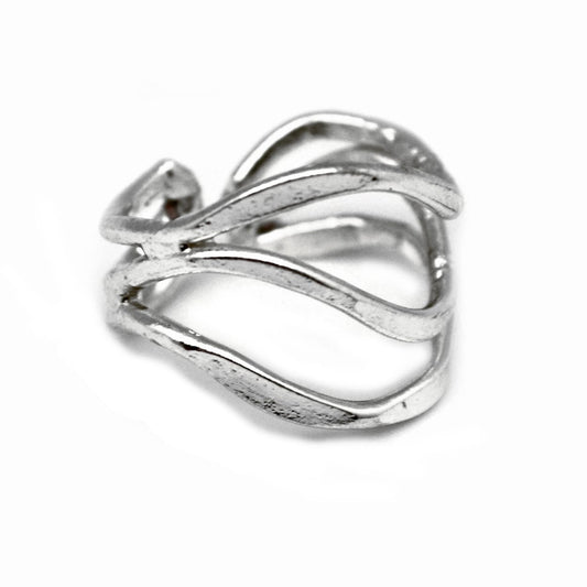 Anju Jewelry Rings Anju Jewelry Silver Tapered Curved Lines Ring 66953182 Anju Jewelry Silver Tapered Curved Lines Ring