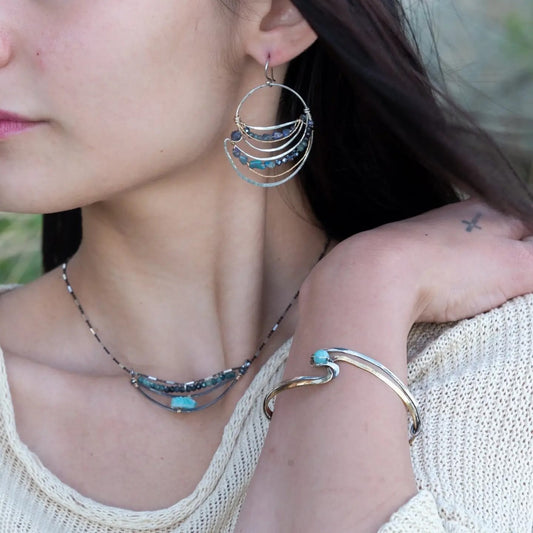 Art By Any Means Earrings Art By Any Means Feeling Blue Hoop Earrings 74030558 Art By Any Means Feeling Blue Hoop Earrings