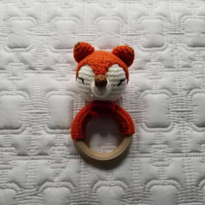 Crochet & Wood Rattle - Multiple Animals