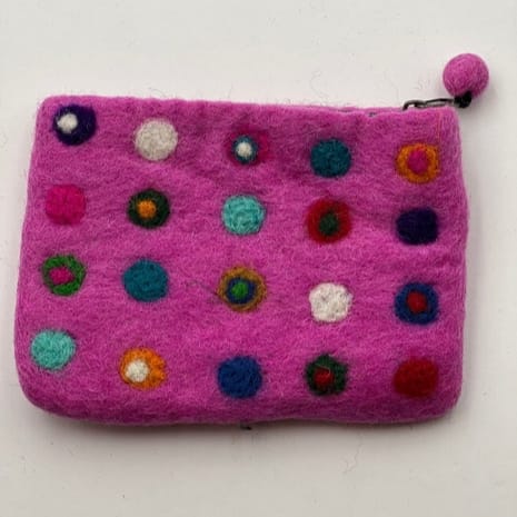 Nurbu Inc. Coin Purses Felted Dot Coin Purse - Multiple Colors 66660318 Felted Dot Coin Purse - Multiple Colors