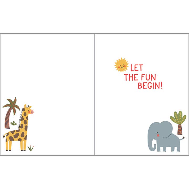Gina B Designs Cute Jungle Animals Birthday Kids Card