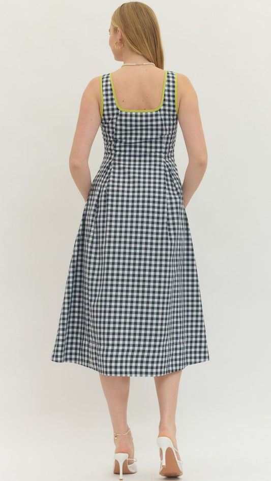 Entro Dresses Gingham Zip Dress Gingham Zip Dress