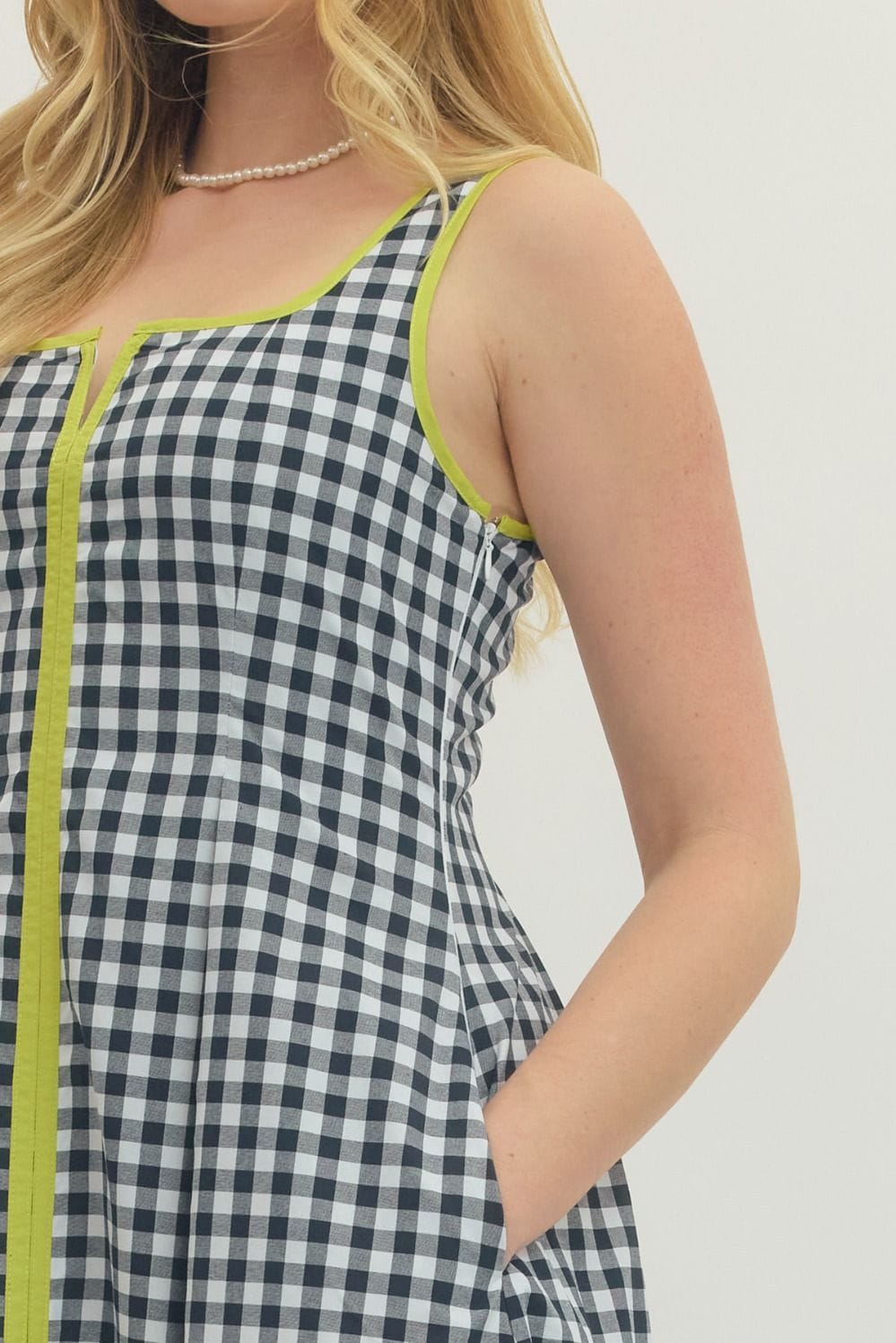 Entro Dresses Gingham Zip Dress Gingham Zip Dress