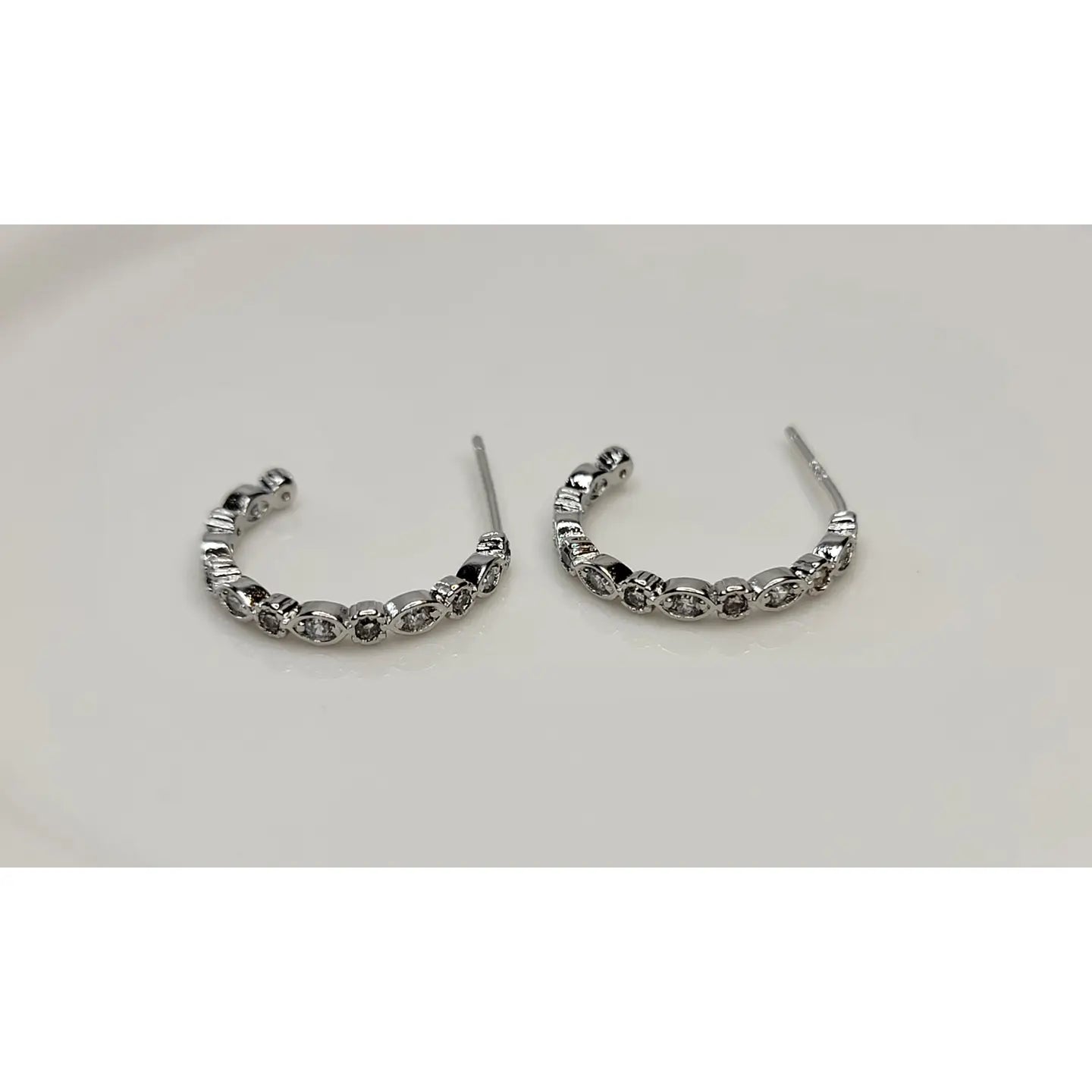 Betty Oh Jewelry Earrings Betty Oh Small CZ Antique Hoops 89879774 Betty Oh Small CZ Antique Hoops