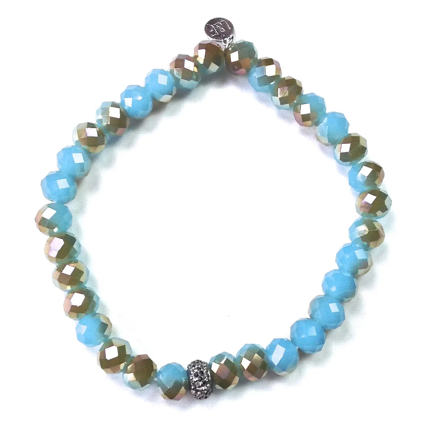 Faceted Glass Stretch Bracelet - Multiple Colors