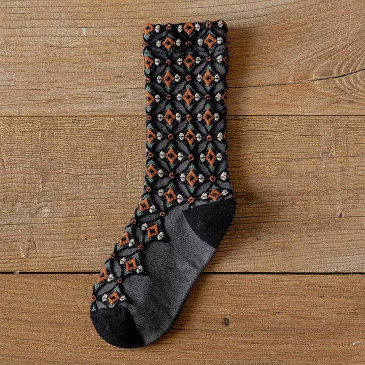 New Diamond White Trim Midtube Sock - Multiple Colors