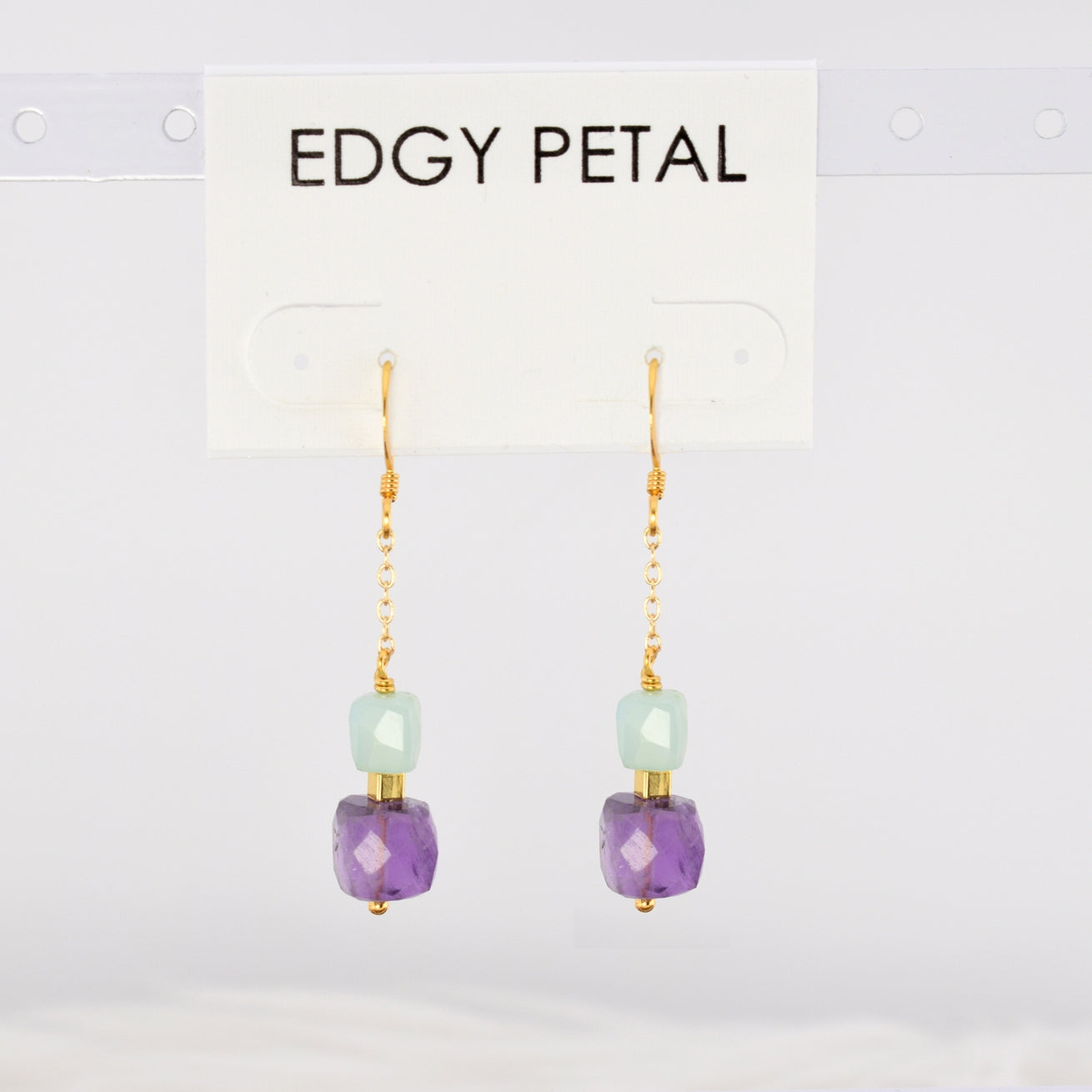 Edgy Petal Carnival Cube Chain Earrings