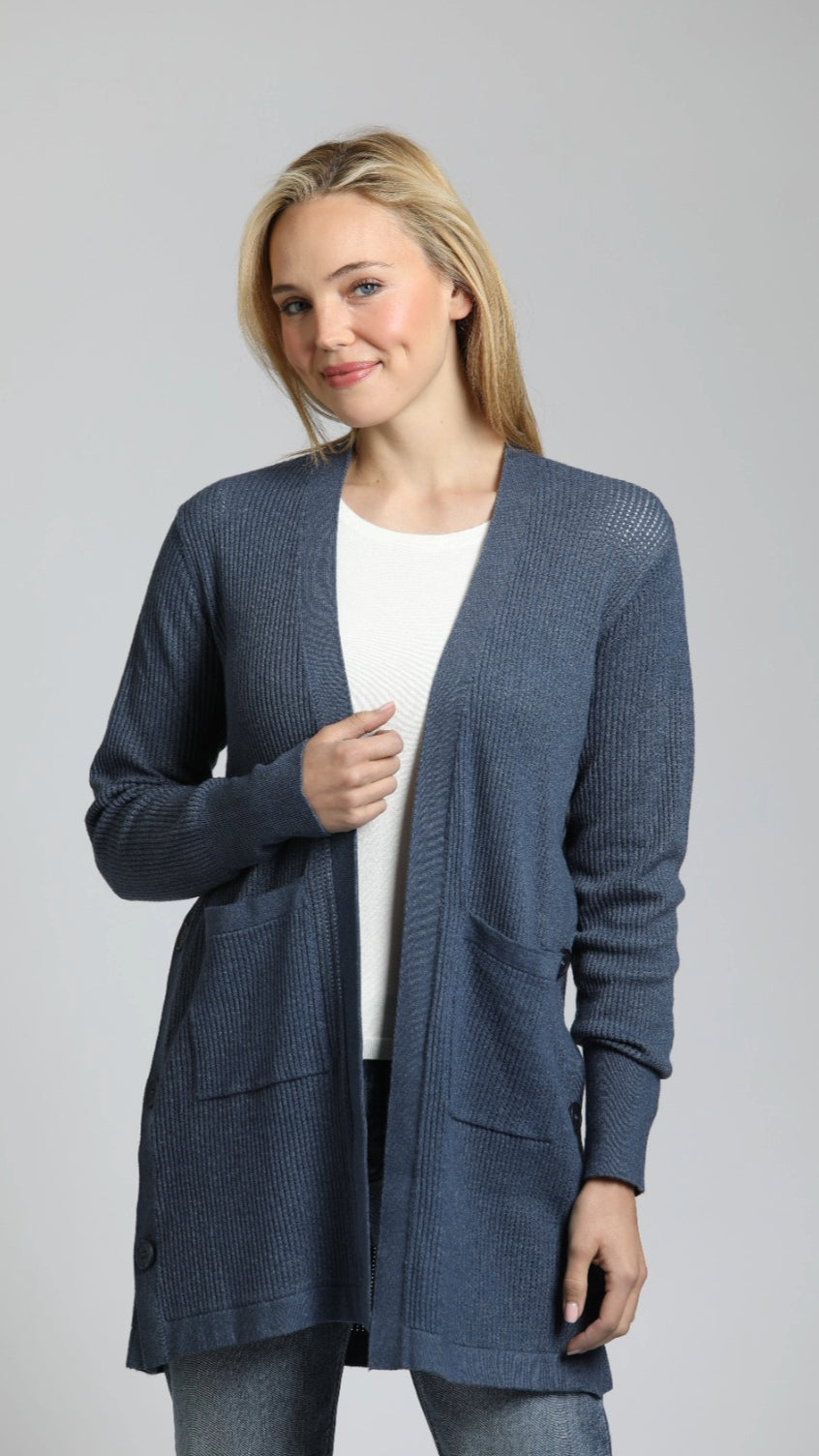 APNY Open Knit Side Button Cardigan - Multiple Colors