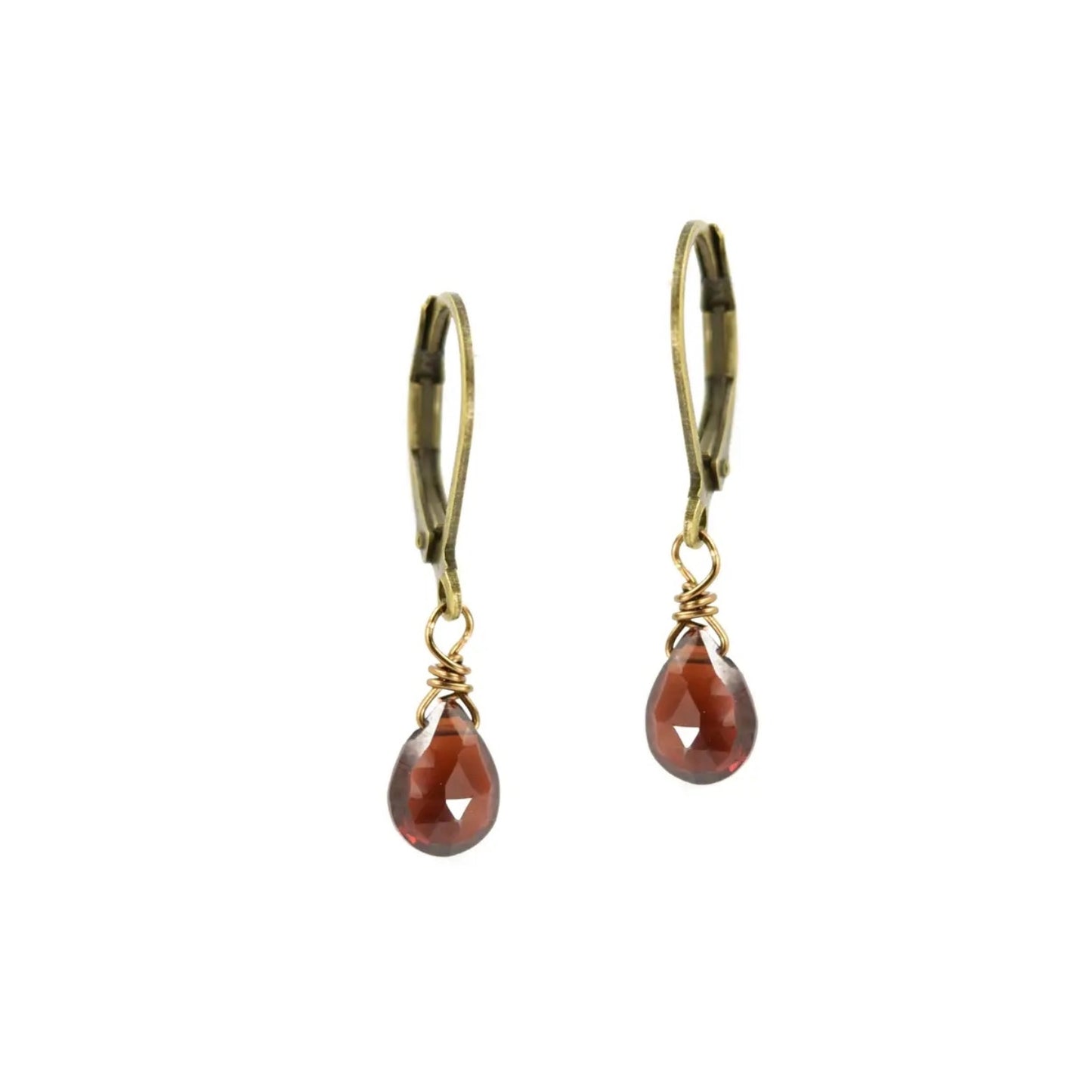 Edgy Petal Dainty Garnet Briolette Earrings