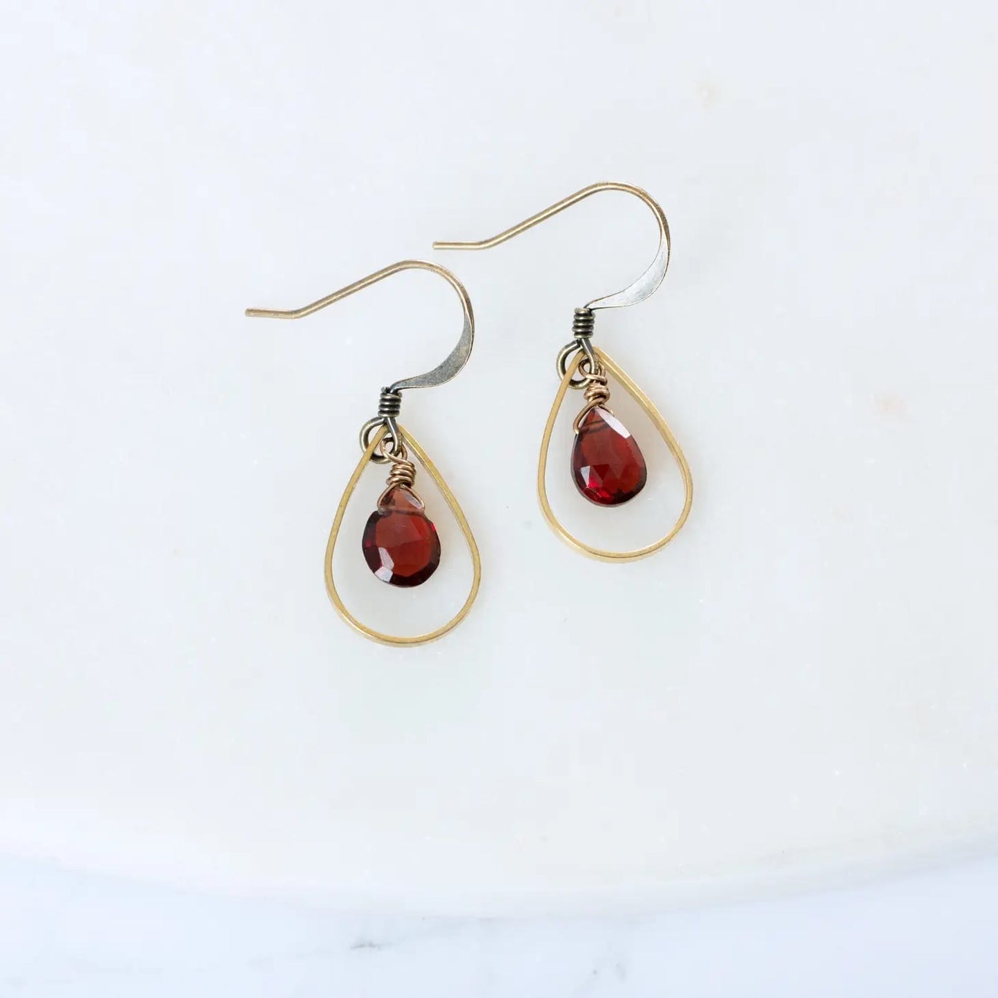 Edgy Petal Earrings Edgy Petal Garnet Golden Teardrop Earrings 35720158 Edgy Petal Garnet Golden Teardrop Earrings
