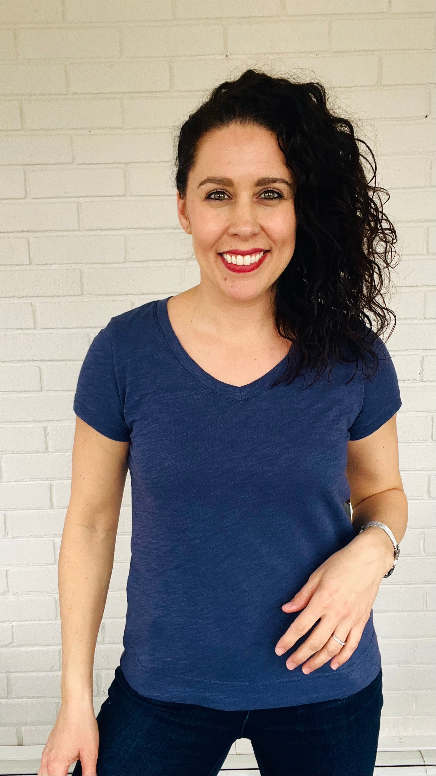 Escape Cotton Slub V-Neck Tee - Multiple Colors