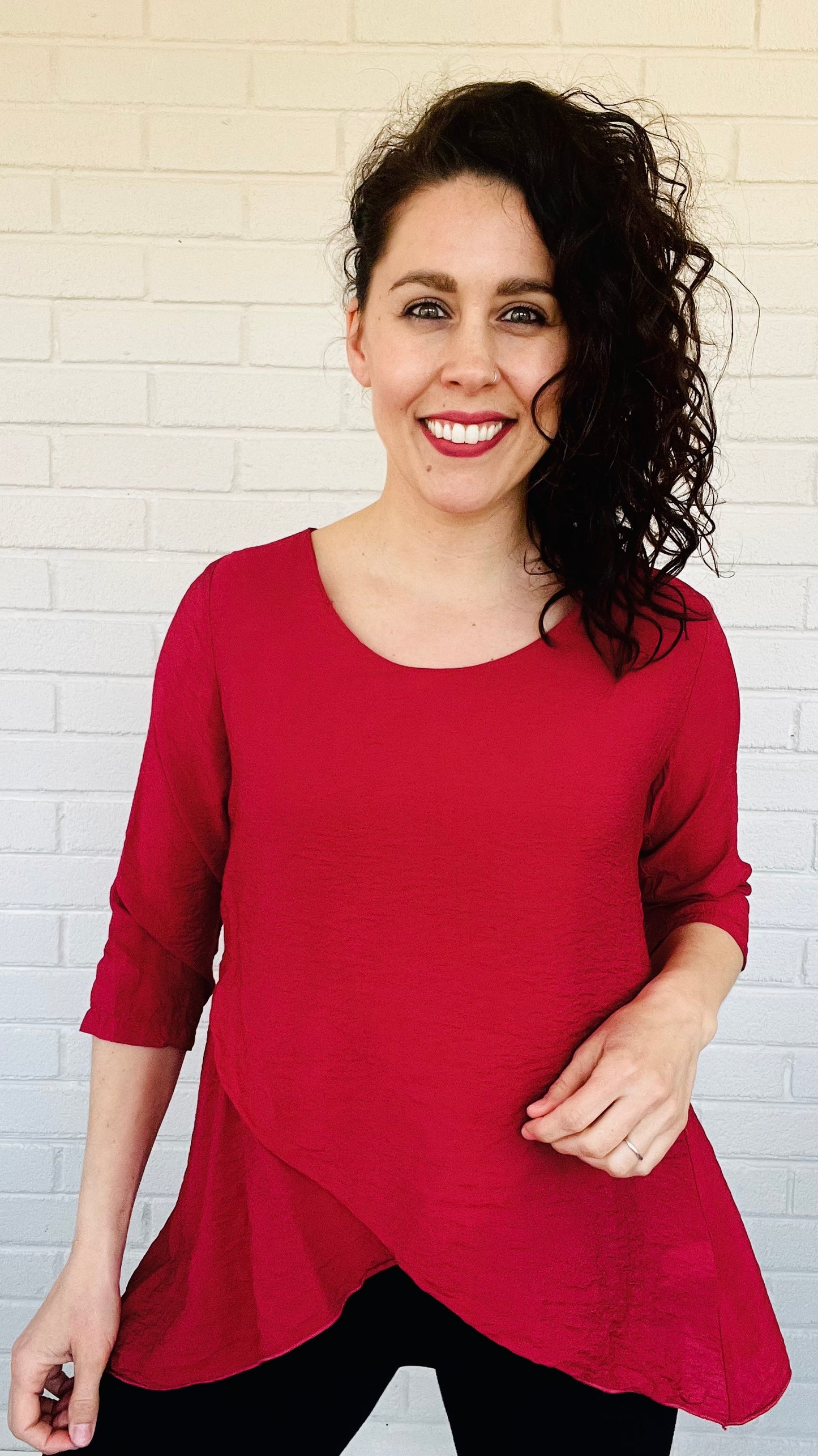 Cut Loose Parachute Double Layer V-Neck Top - Multiple Colors