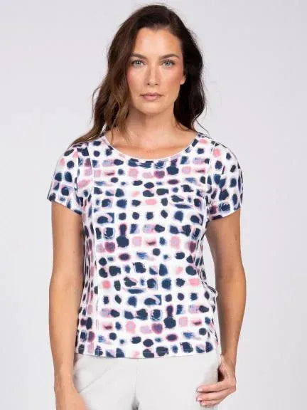 Olivia by Habitat Tees Olivia by Habitat Essential Knit Painted Dot Cap Sleeve Tee - Multiple Colors 72889054 Olivia by Habitat Essential Knit Painted Dot Cap Sleeve Tee - Multiple Colors