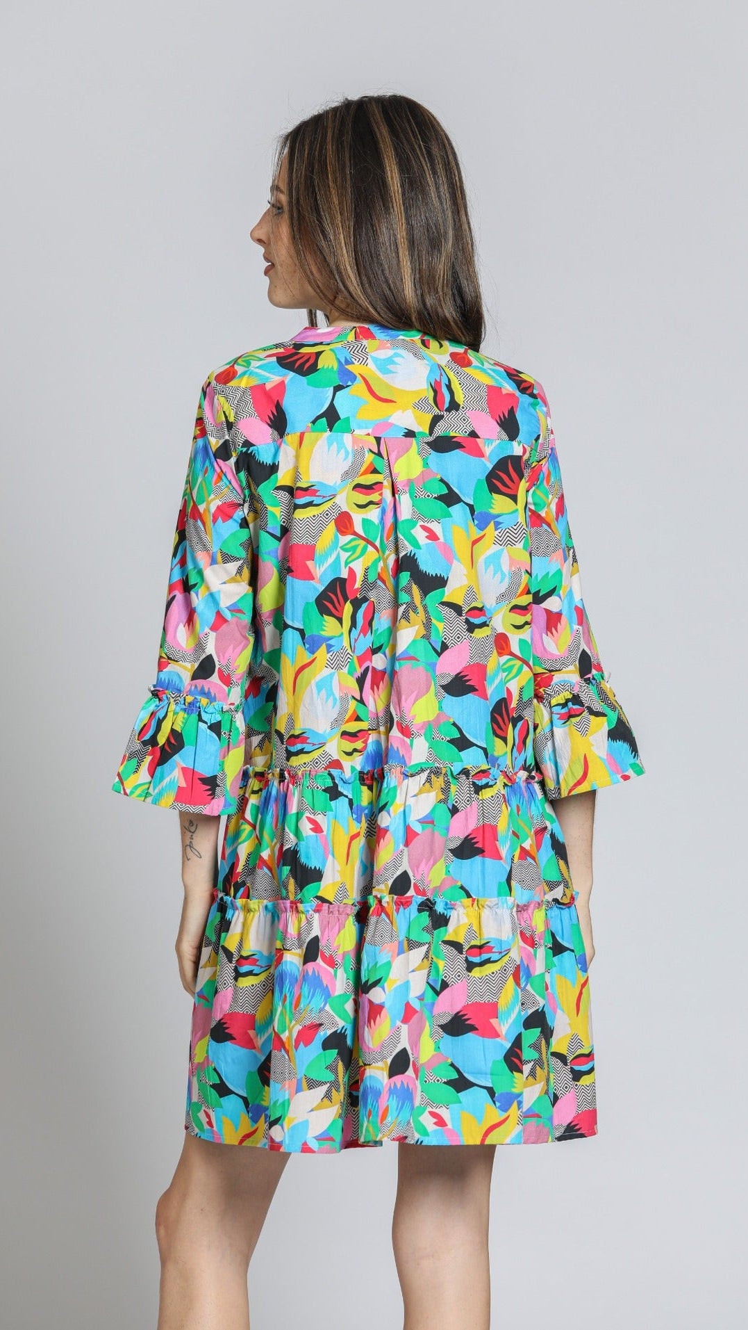 APNY Tiered Tunic Dress with Flounce Sleeve