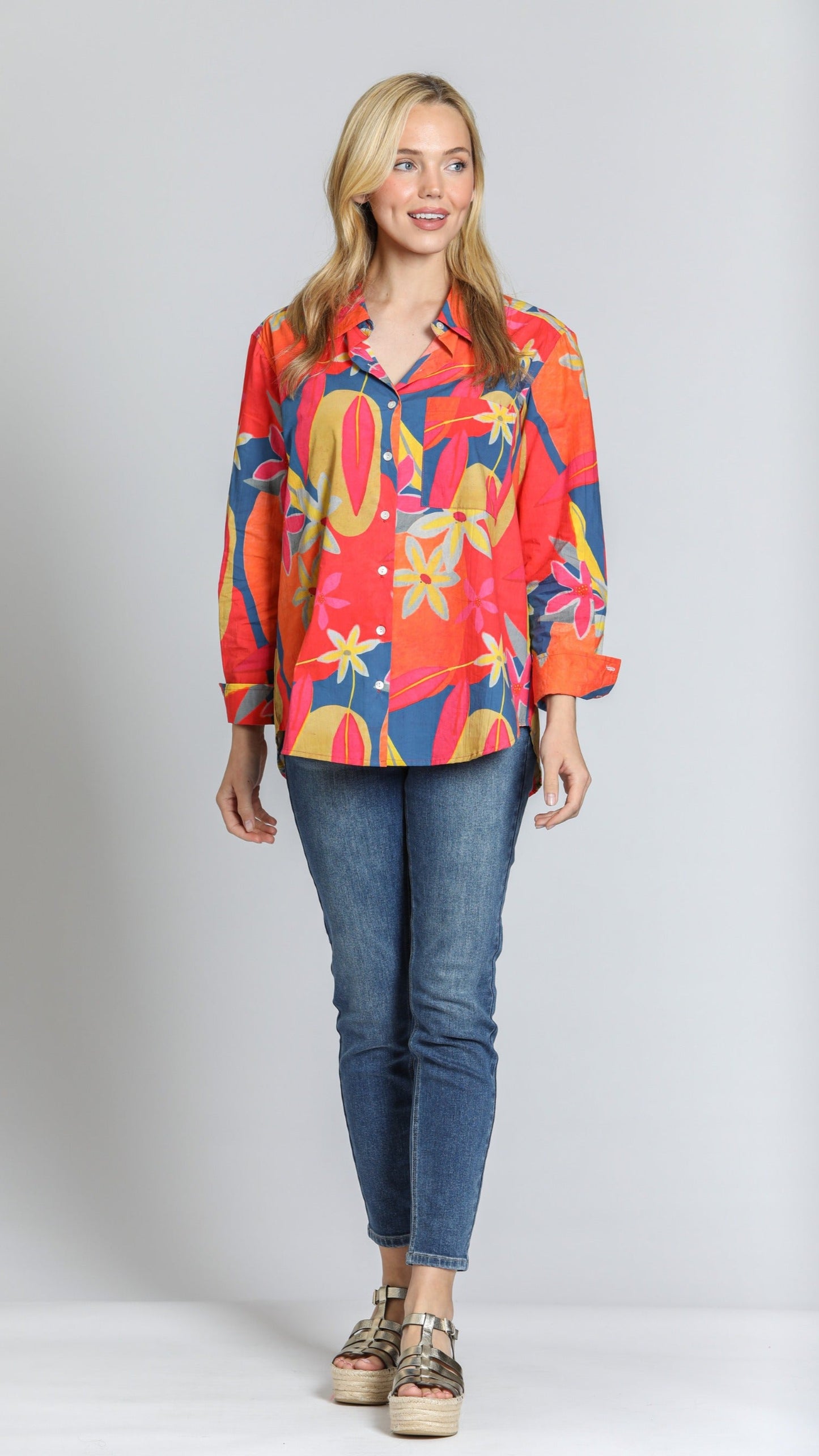 APNY Boyfriend Button Up Shirt - Multiple Patterns