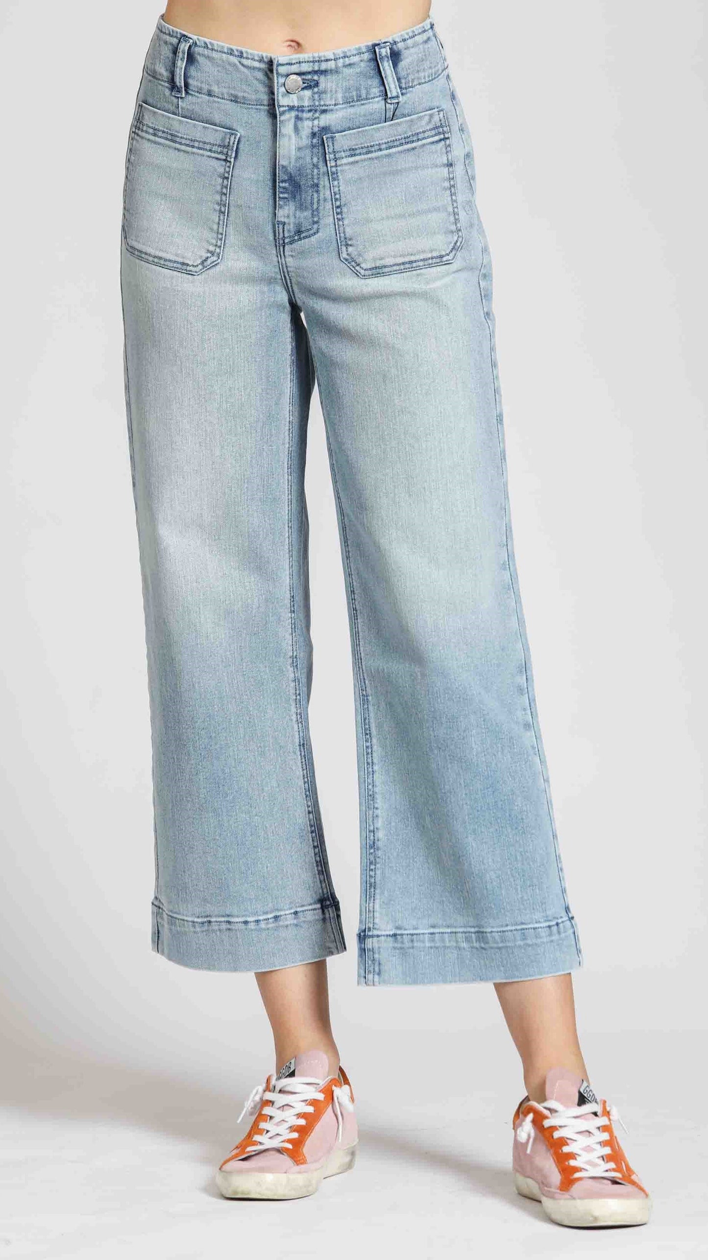 APNY Cropped Wide Leg Denim - Multiple Colors