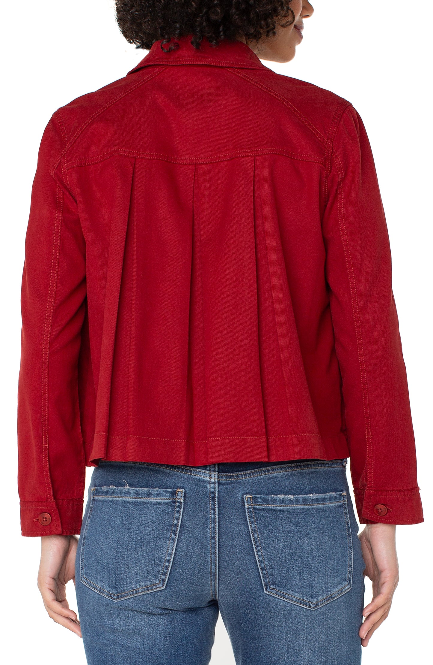 Liverpool Pleat Back Crop Jacket