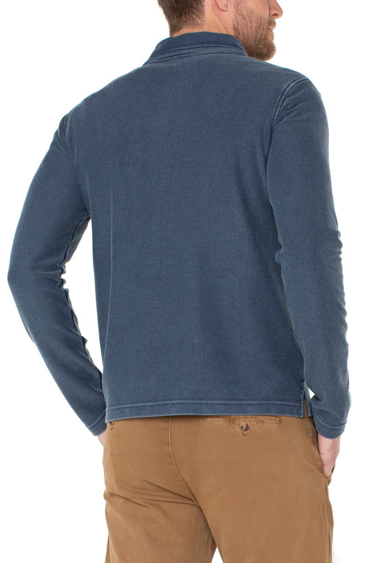 Liverpool Men's Men's Sweaters Liverpool Long Sleeve Knit Polo Liverpool Long Sleeve Knit Polo