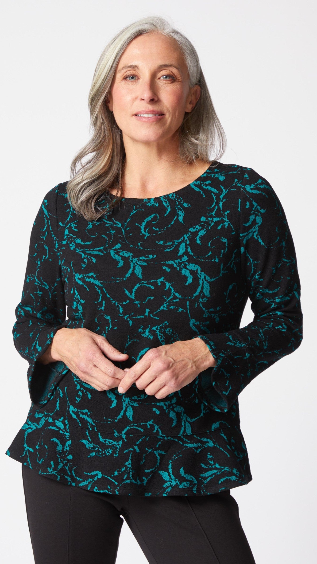 Habitat Jacquard Scroll Peplum Pullover