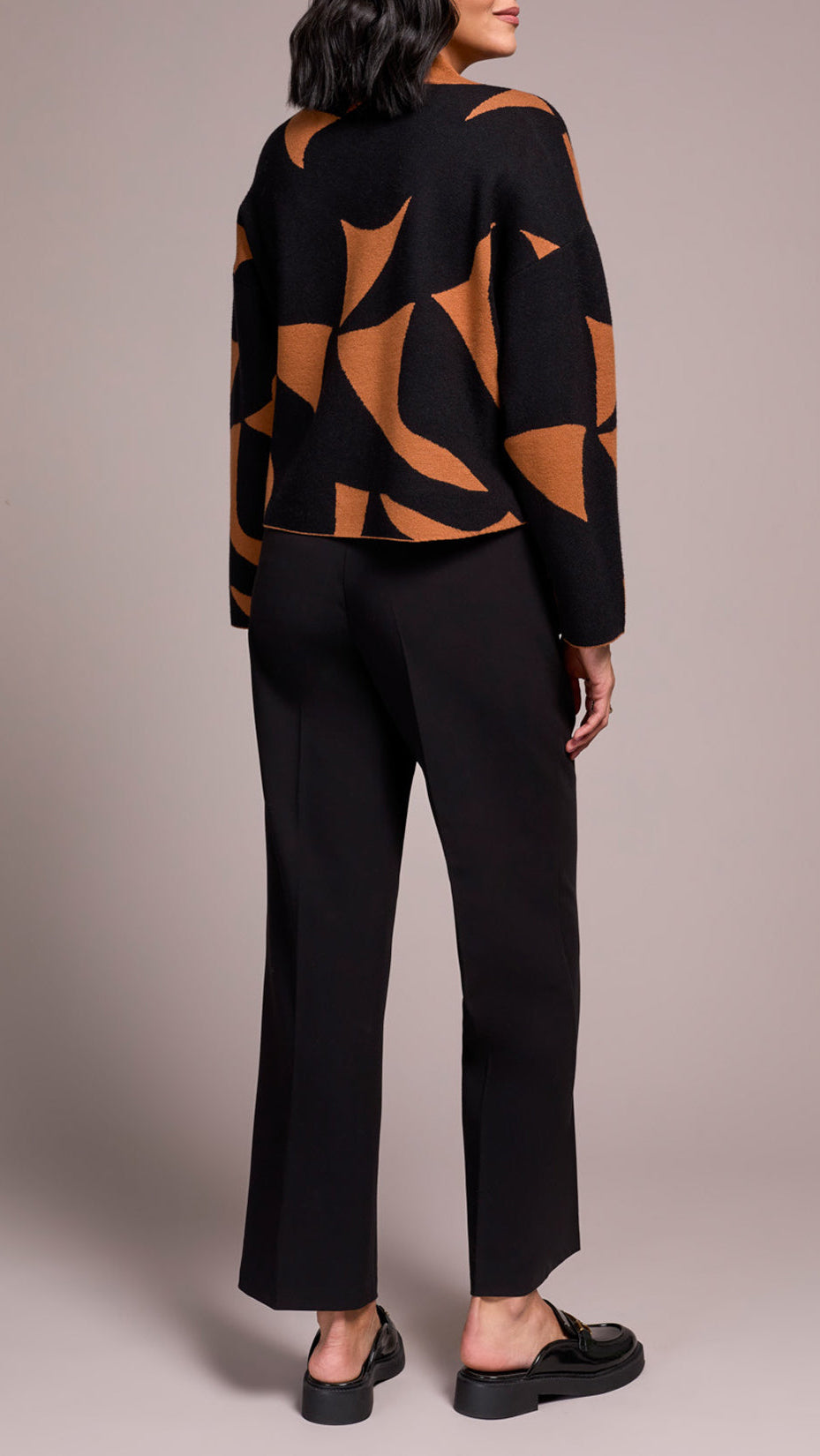Tribal Abstract Mock Neck Sweater