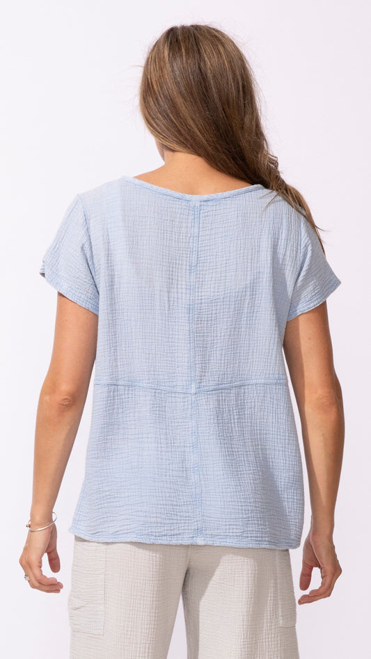 Escape by Habitat Tops Escape Sunkissed Cotton Gauze Retreat V-neck Top - Multiple Colors Escape Sunkissed Cotton Gauze Retreat V-neck Top - Multiple Colors