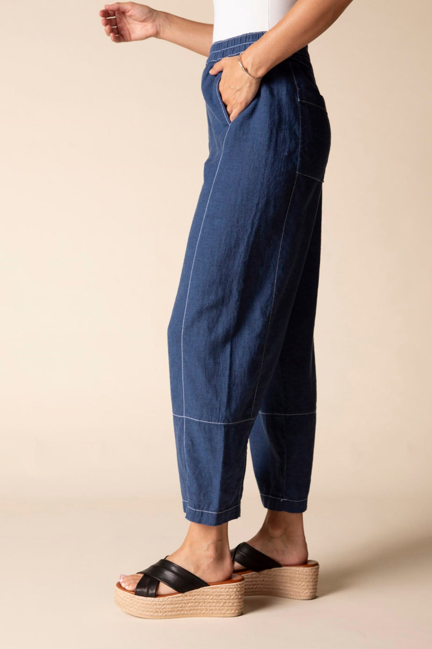 Habitat Pants Habitat Linen Seamed Crop Pant - Multiple Colors Habitat Linen Seamed Crop Pant - Multiple Colors