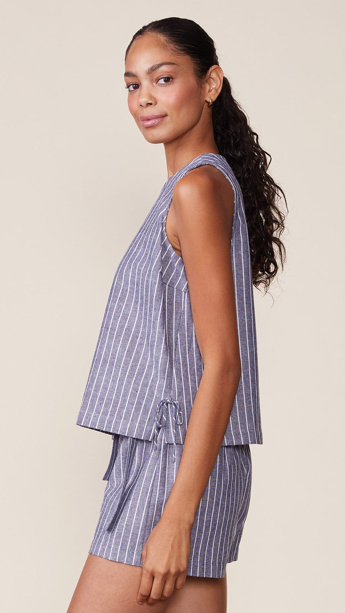 Anthem Mod Stage Apparel Tanks Anthem Stripe Tank with Bow Detail Anthem Stripe Tank with Bow Detail