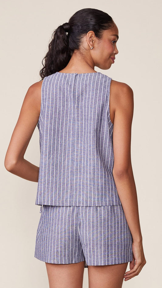Anthem Mod Stage Apparel Tanks Anthem Stripe Tank with Bow Detail Anthem Stripe Tank with Bow Detail