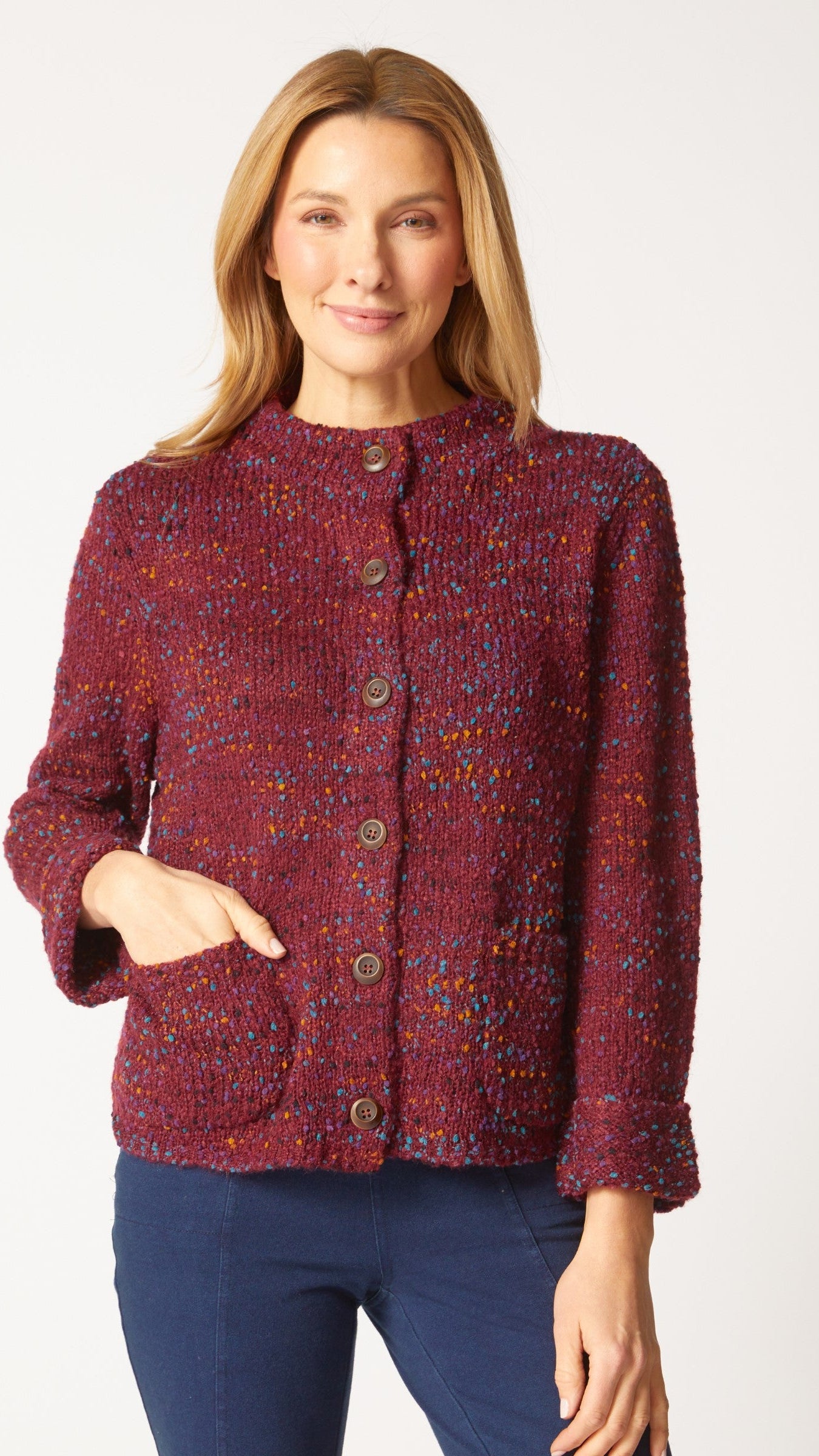Habitat Confetti Funnel Neck Cardi - Multiple Colors
