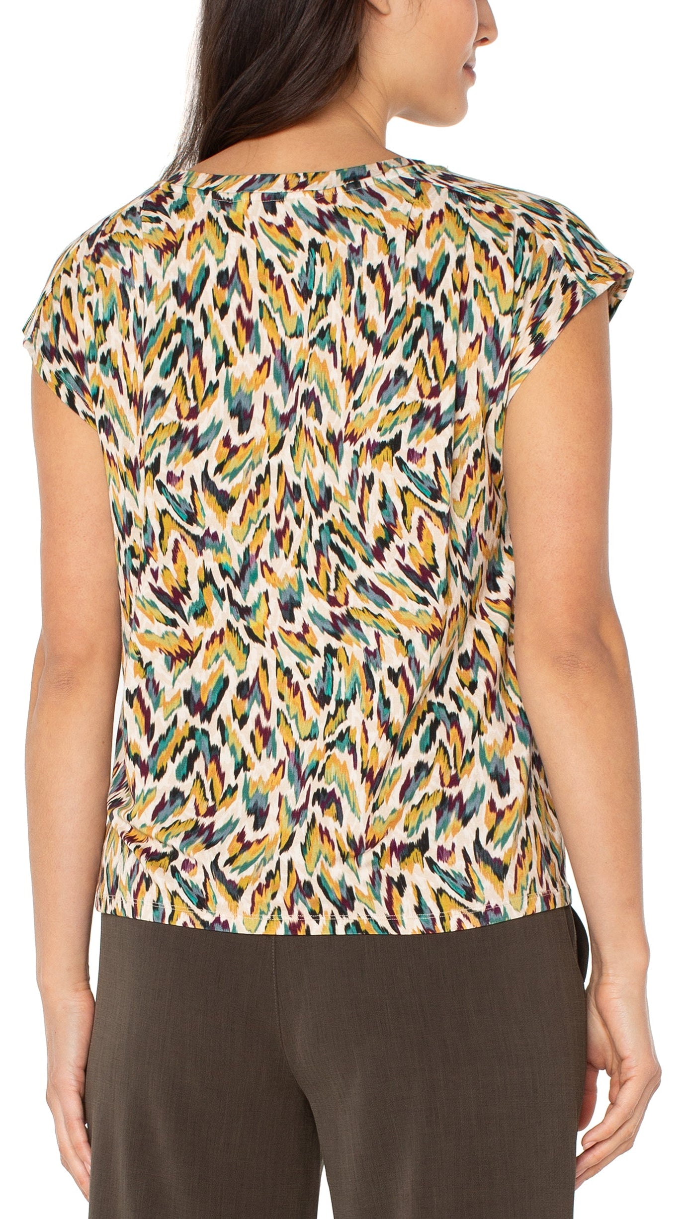 Liverpool Shoulder Pleat Boatneck Top
