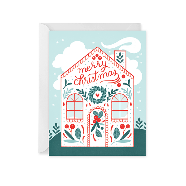 Christmas Cottage Holiday Greeting Card