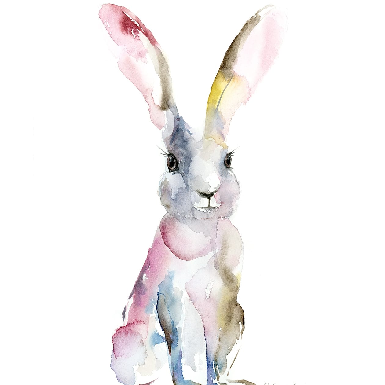 Easy Sunday Club Artwork Easy Sunday Club Humble Hare Watercolor Framed Print Easy Sunday Club Humble Hare Watercolor Framed Print