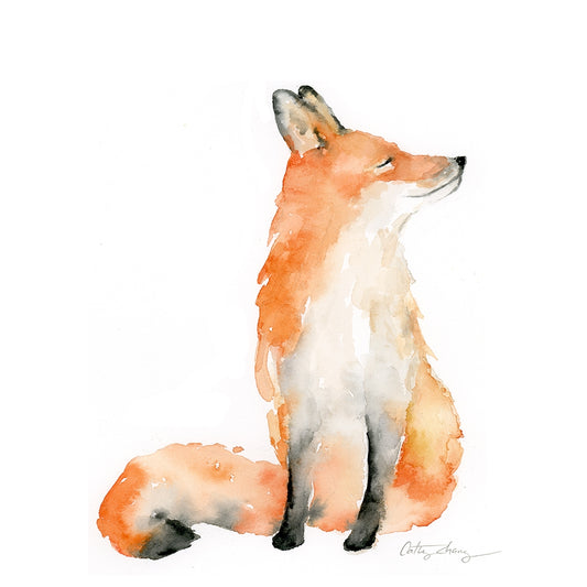 Easy Sunday Club Red Fox Watercolor Framed Print