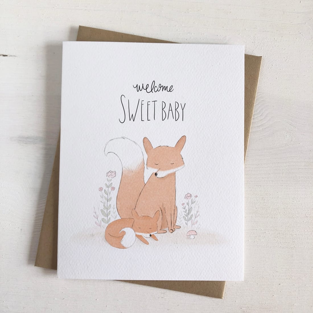 Fox & Bear Paper Co. Cards Welcome Sweet Baby Greeting Card 69133733 Welcome Sweet Baby Greeting Card