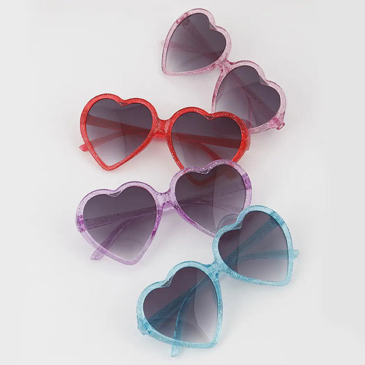 Glittered Heart Children's Sunglasses - Multiple Colors