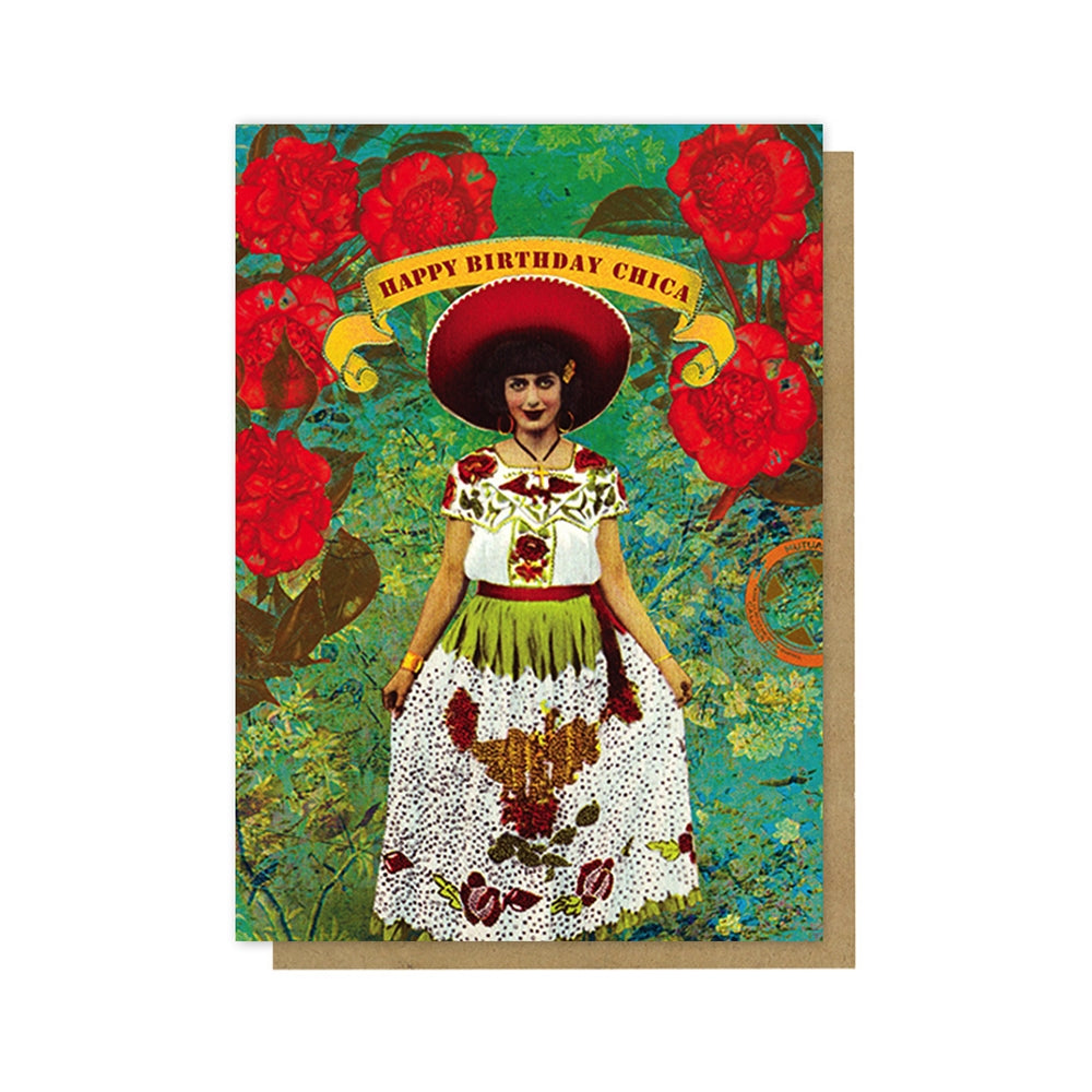Papaya HAPPY BIRTHDAY CHICA Greeting card