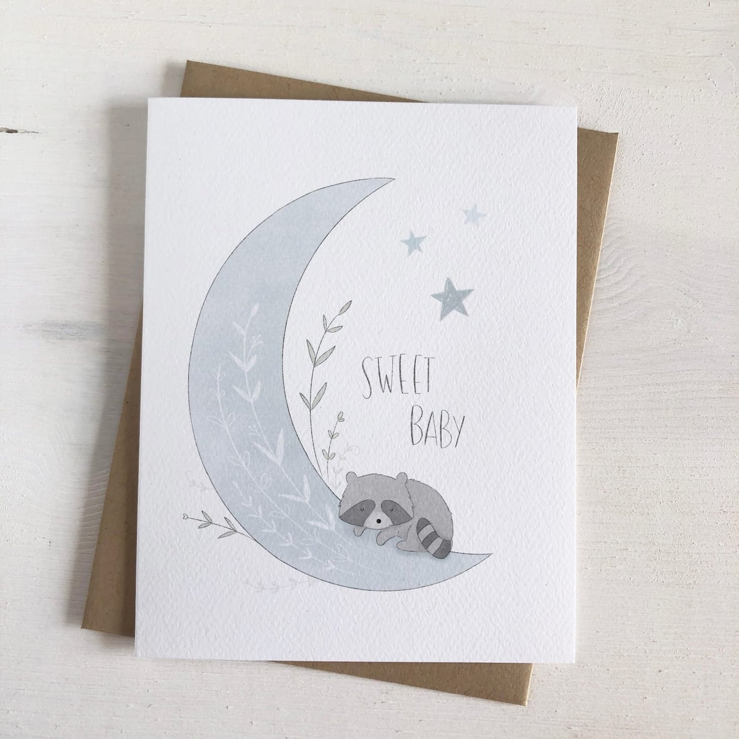 Fox & Bear Paper Co. Cards Sweet Baby - Moon Greeting Card 92140453 Sweet Baby - Moon Greeting Card
