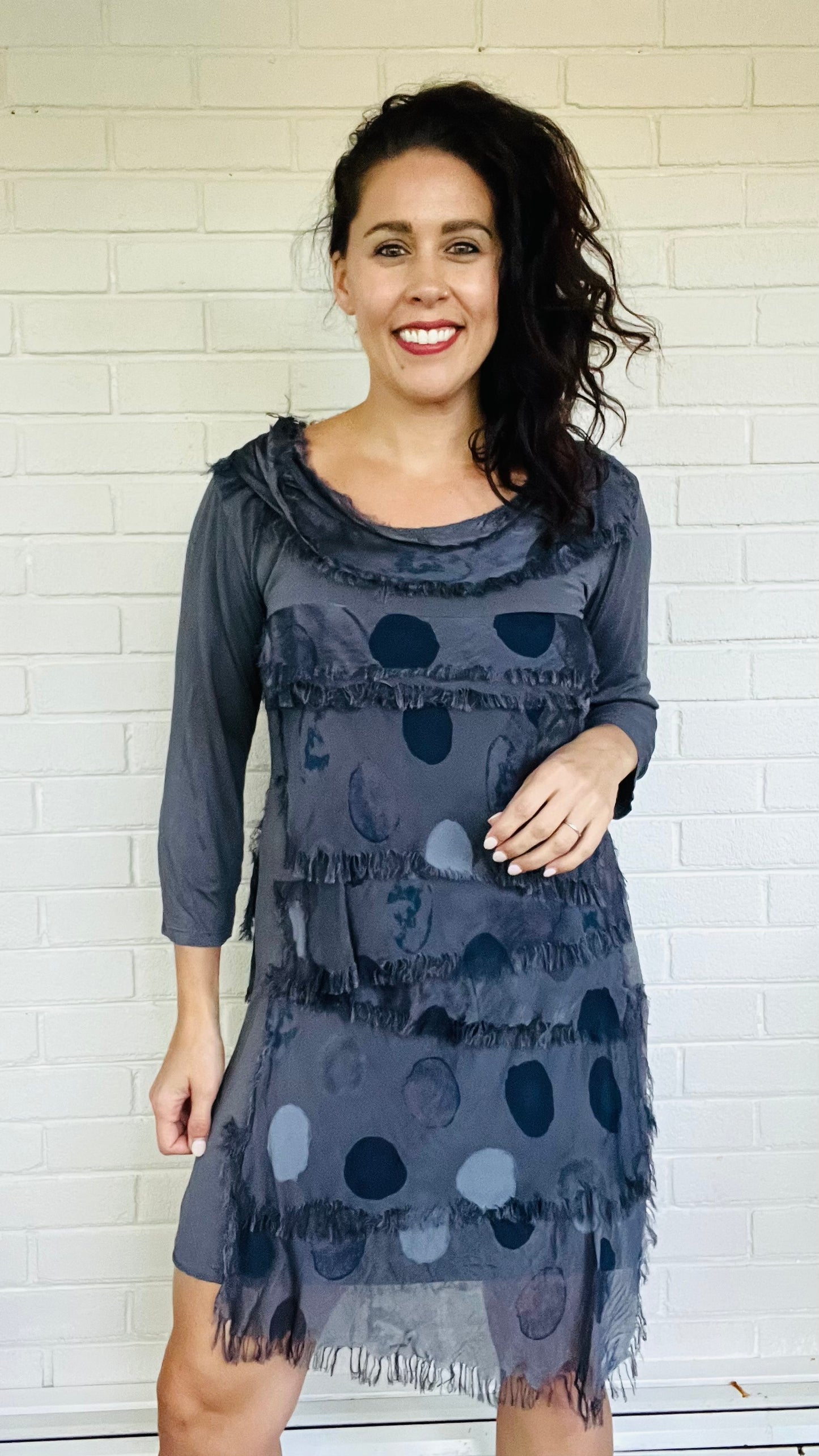 Dance in Paris 3/4 Dot Dress - Multiple Colors