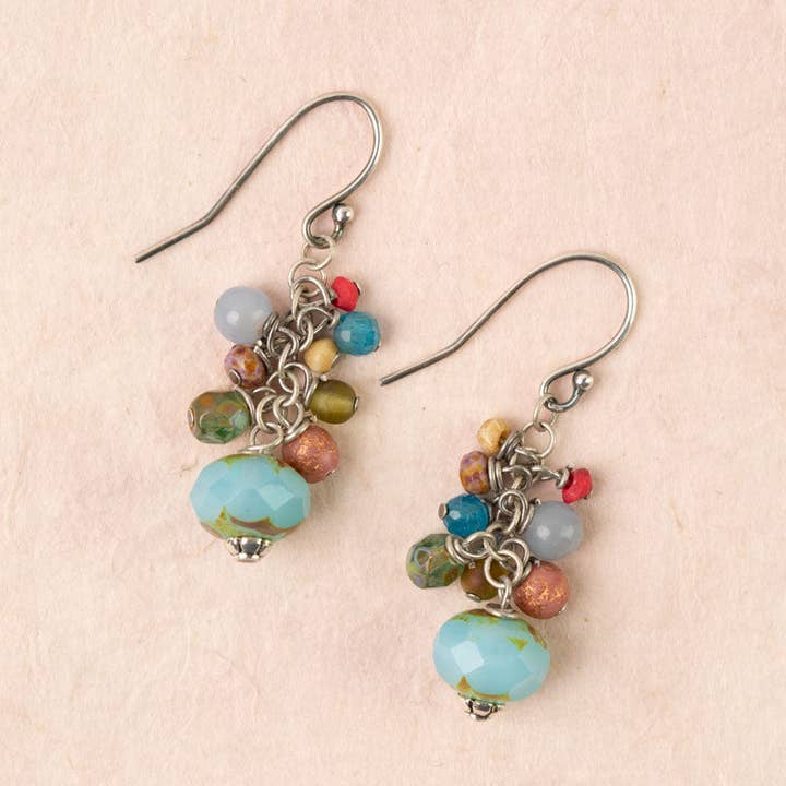 Anne Vaughan Designs Jewelry Earrings Anne Vaughan Leilani Neon Apatite Czech Glass Cluster Earrings 55892446 Anne Vaughan Leilani Neon Apatite Czech Glass Cluster Earrings
