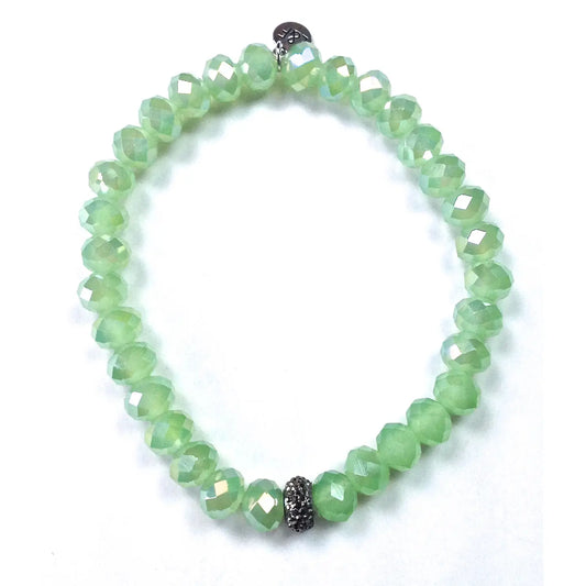 Faceted Glass Stretch Bracelet - Multiple Colors