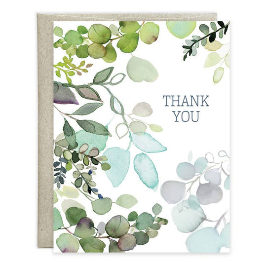 Gina B Designs Thank You Botanical Leaves Blank Note Card