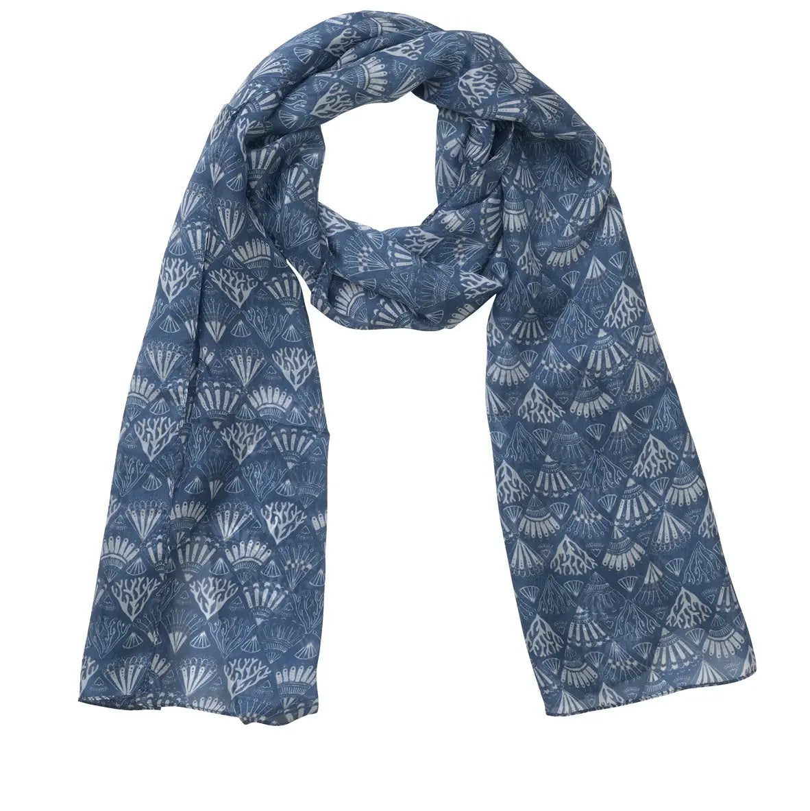 Quintessential Scarves Quintessential Blue Shells Silk Scarf Quintessential Blue Shells Silk Scarf