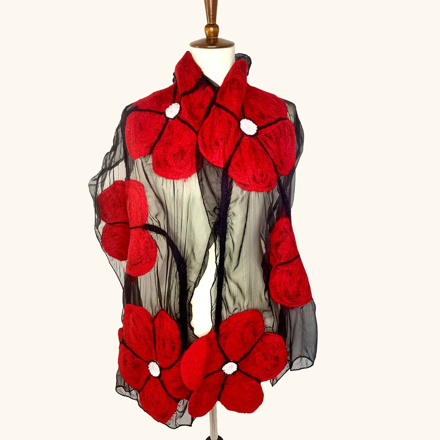 Pomegranate Moon Winter Flower Scarf