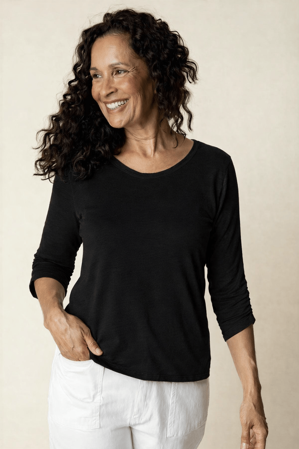 Habitat Tees Habitat Cotton Pebble Ruched Sleeve Tee - Multiple Colors 57128670 Habitat Cotton Pebble Ruched Sleeve Tee - Multiple Colors