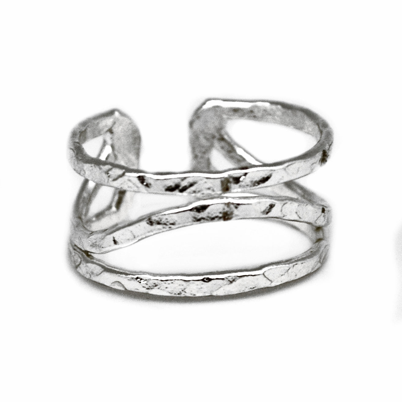 Anju Jewelry Silver Center Curved Line Ring
