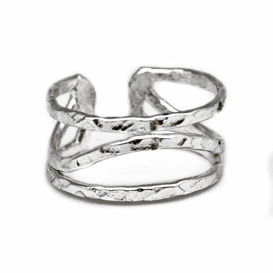 Anju Jewelry Silver Center Curved Line Ring